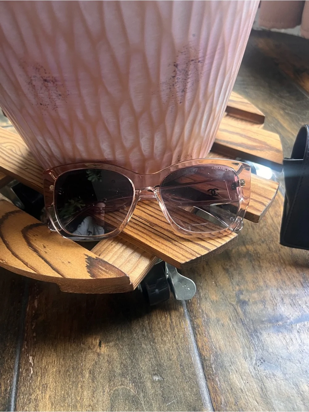 CHANEL 5429 Sunglasses pink transparent Gray Gradient Lenses 1689/S6 55 17 140